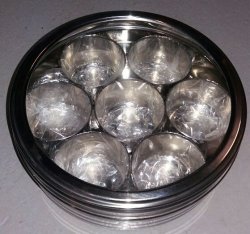 Spice Organiser Container With See Through Lid Stainless Steel 20 Cm Diameter