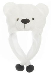 Animal Head Super Soft Plush Childrens Hat - Polar Bear