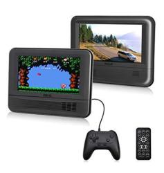 Dual Screen Portable DVD Player & Game Pad System - Set Of Two 7" Screens 6-PIECE Kit - DRC62705E24G
