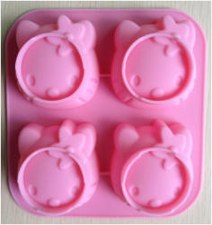 Clearance -3d - Silicone Mold Hello Kitty - Muffin - Cupcake - Jelly - Fondant- Chocolate
