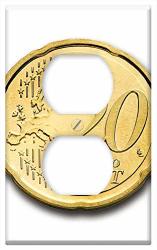Switch Plate Outlet Cover - Cent 20 Euro Coin Currency Europe Money Wealth