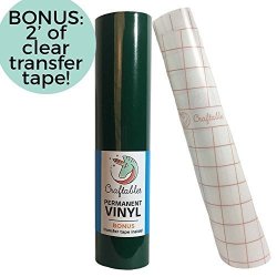 Craftables Transparent Vinyl Roll - Permanent, Adhesive, Glossy &  Waterproof | 12 x 10' | for Crafts, Cricut, Silhouette, Expressions,  Cameo, Decal