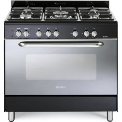 ELBA 01 9CX827B 90CM Black 5 Gas Burners With Electric Oven