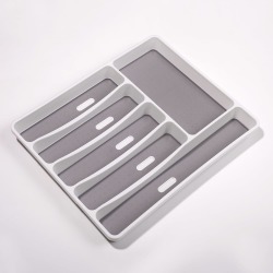 KitchenFX Non-slip 6 Compartment Cutlery Drawer Organiser