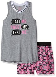 Candie's Big Girls' Tank And Short Set Light Grey With Text L