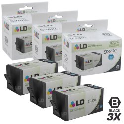 LD Products Ld Remanufactured Ink Cartridge Replacement For Hp 934XL C2P23AN High Yield Black 3-PACK