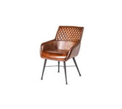 Mabibuch Elegant Brown Leather Dining occasional Chair