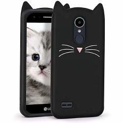 For LG Aristo Case LG Fortune Case LG Phoenix 3 Case LG Risio 2 Case LG Rebel 2 LTE Case 3D Cute Cartoon Whisker