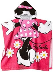Disney Minnie Mouse 22" X 22" Hooded Poncho Bath beach Towel