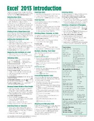 Microsoft Excel 2013 Introduction Quick Reference Guide Cheat Sheet Of Instructions Tips & Shortcuts - Laminated Card