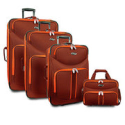 Travelers Choice San Marino 4-piece Luggage Set Orange