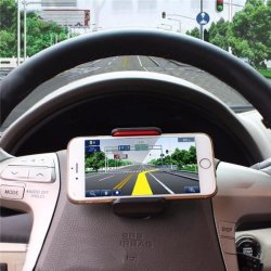 LW Car Steel Ring Wheel Holder Phone Stand Extendable Gps Mount Clip For Iphone Samsung Xiaomi Sony