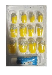 12 Pieces Of Glitter & Bling Type Artificial Nails With Glue