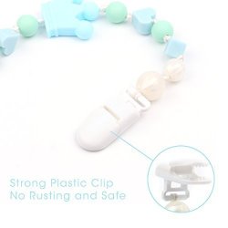 Tyry.hu Baby Pacifier Clips Bpa Free Teether Soothie Pacifier Chain Holders Silicone Dummy Clip Chewable Beads Teething Toy