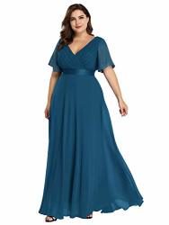 Women's Plus Size Wedding Guest Dress For Women Cocktail Evening Gown Teal US22