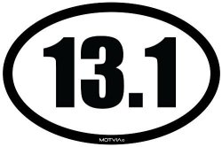 13.1 Vinyl Decal 5"x3" Running  Jogging  Marathon sticker car window bumper 