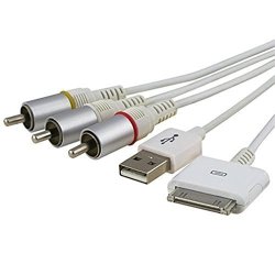 Fivetech Us Composite Video To Tv-rca Cable USB For Apple Ipad 1 Ipad 2 Iphone Ipod