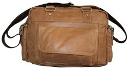 Fino Genuine Leather 15 Messenger Bag - Brown