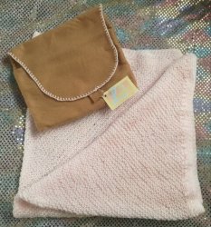 Beautiful Handmade Lightweight Baby Blanket With Travel Pouch