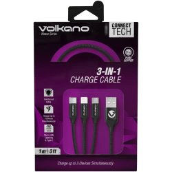 Volkano Weave Series 3-IN-1 Charging Cable