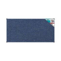 Bulletin Board Ribbed Aluminium Frame 1800X900MM - Denim