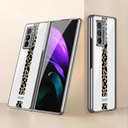 For Samsung Galaxy Z FOLD2 Electroplating Painted Glass Case Leopard