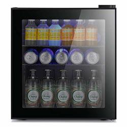 Antarctic Star MINI Fridge Cooler - 70 Can Beverage Refrigerator Glass Door For Beer Soda Or Wine Glass Door Small Drink Dispenser Machine Clear