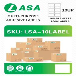 10UP Self Adhesive Label A4 Size 100 Sheets