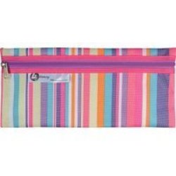 33CM Pencil Bag Candy-stripe Pink
