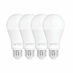 Wyze Bulb 800 Lumen A19 LED Smart Home Light Bulb Adjustable White Temperature And Brightness Works With Alexa And The Google Assistant No Hub Required 4-PACK