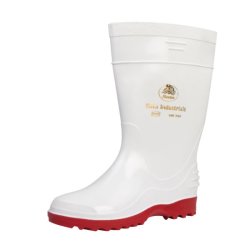 Bata Elegant Ladies Gumboot White red Size 7 Livestainable