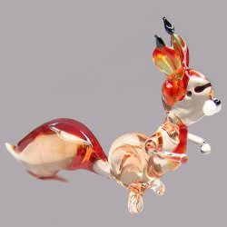 100% Handmade Lampglass Squirrel Figurine Reddish Brown In Colour