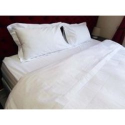 Reys Fine Linen 300TC 100% Cotton Superking Duvet Cover Set Plain White