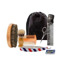 - 7 Piece Mens Beard Care Shaver Shaving Brush Kit