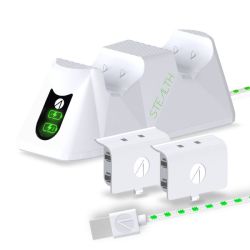 Xbox Series X Twin USB Charging Dock & Play & Charge Cable - White