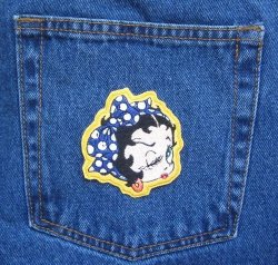 Winking Betty Boop Character Blue Kerchief Novelty Patch