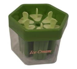 Smte -6 Grid Ice Cream Mold With Ice BUCKET-F24- Green