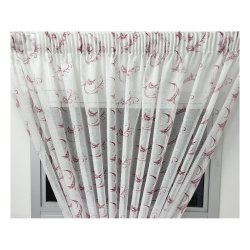 Matoc Readymade Curtain -print Voile -red -taped -230CM W X 230CM H