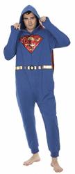 Superman Union Suit Onesie Pajama Costume With Cape Men Metallic Size XL