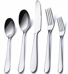 80-PIECE Stainless Steel Flatware Silverware Cutlery Set For 16 Mirror Polished Modern Tableware Utensil Service For 16 Dishwasher Safe