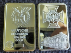 Brd Germany Reichsbank Building Gold Clad Steel Bar 1 Tr.oz