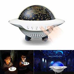 Aokarlia Baby Star Projector With Timer Music Ufo Rotating Remote Control Sensory Lights For Nursery Decorations 4 Color Options Star Night Light For Kids