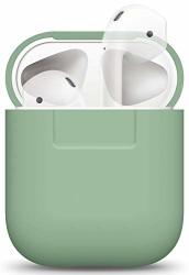 Elago Airpods Silicone Case Pastel Green - Compatible With Apple Airpods 1 & 2 Supports Wireless Charging Extra Protection Front LED Not Visible
