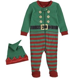 Petit Lem Holiday Baby Sleeper Pyjama & Hat In Knit Multi 9M