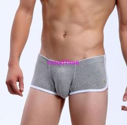 Small Sexy Men Boxers Low Waist Mens Underwear - Grey In Stock