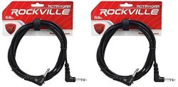 2 Rockville RCTR110RR-B 10' Black 1 4" Trs Right Angle To Same Cable 100% Copper
