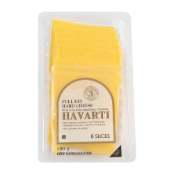 Havarti Full Fat Hard Cheese 8 Slices