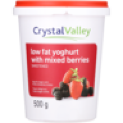 Crystal Valley Low Fat Yoghurt With Mixed Berries 500G