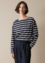Pima Cotton Stripe Long Sleeve T-Shirt