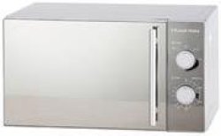 Russell Hobbs 20 Litre Manual Microwave Oven Silver - 700W Power Output User Friendly Manual Control Panel With Rotary Timer 5 Power Levels 35